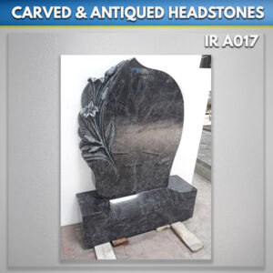 bahama blue carved lilly Antiqued Memorial gravestone